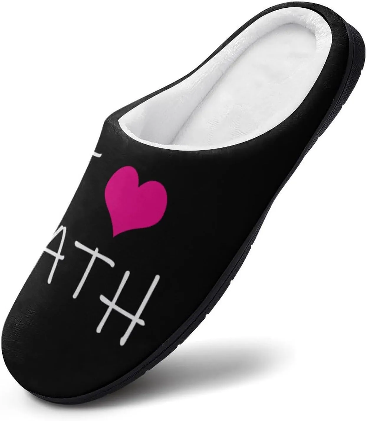 I Love Math Comfort Womens Cotton Slippers Winter Warm Slip-on House Shoes For Home Office Hotel