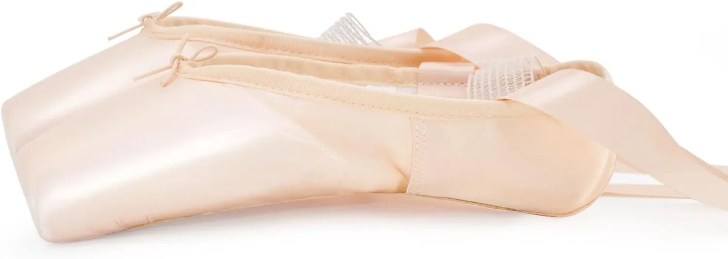 IJONDA Adult Ballet Pointe Shoes for Girls and Women with Toe Pads and Mesh Bag