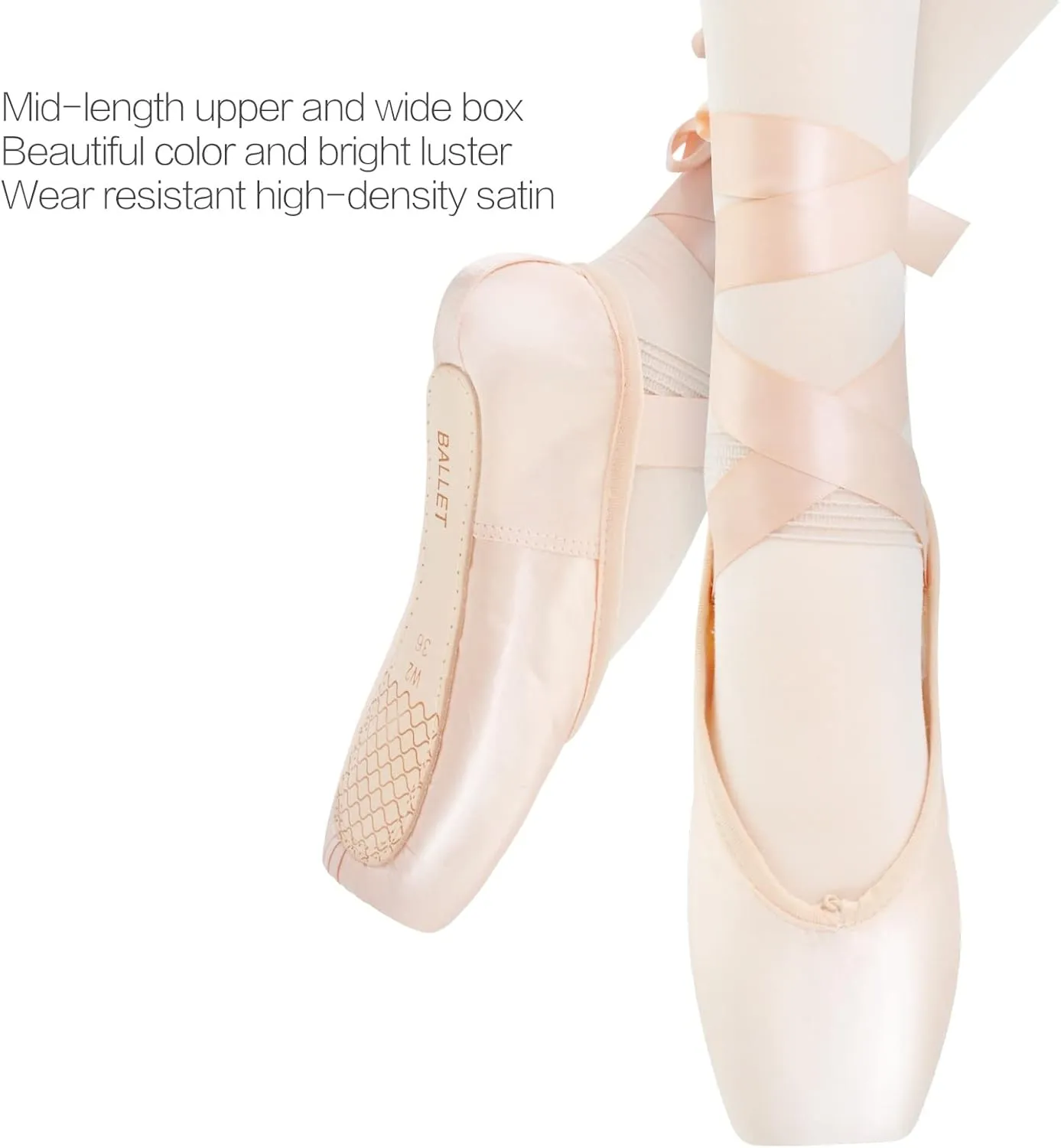 IJONDA Adult Ballet Pointe Shoes for Girls and Women with Toe Pads and Mesh Bag