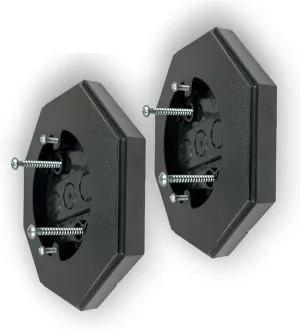 iMBAPrice IMBA-8161-BK-2 (2-Pack) Vertical Siding Lamp Octagon Mounting Kit with Built-in Box for Outdoor Smooth Flat Surface, Black