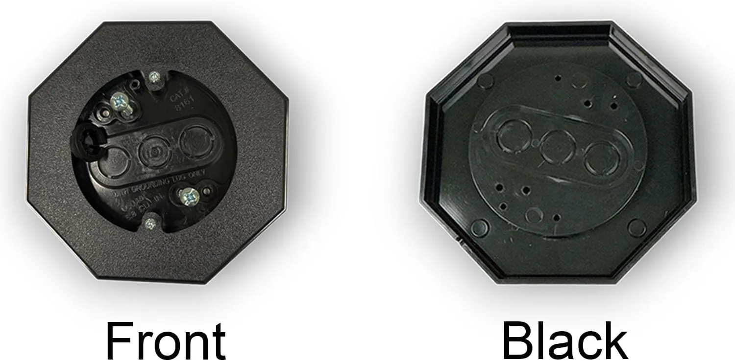 iMBAPrice IMBA-8161-BK-2 (2-Pack) Vertical Siding Lamp Octagon Mounting Kit with Built-in Box for Outdoor Smooth Flat Surface, Black