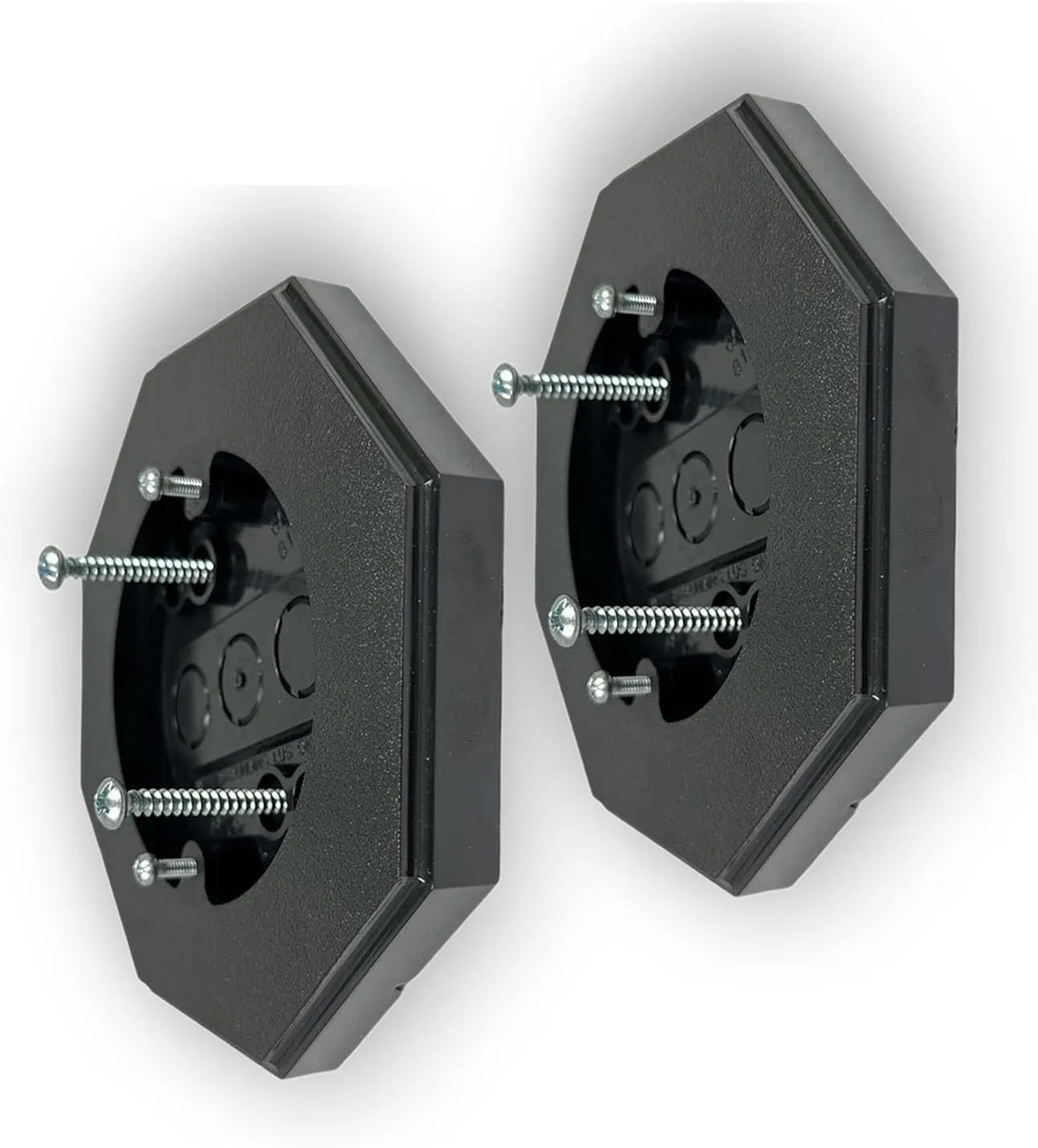 iMBAPrice IMBA-8161-BK-2 (2-Pack) Vertical Siding Lamp Octagon Mounting Kit with Built-in Box for Outdoor Smooth Flat Surface, Black