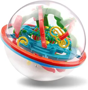 Intellect 3D Labyrinth Sphere UFO Maze Ball Children Puzzle Ball Magic Puzzle Game with 100 Challenging Barriers Educational Toys