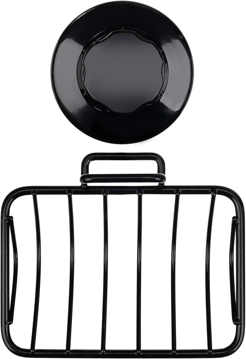 iPEGTOP Super Powerful Vacuum Suction Cup Shower Soap Dish - Strong Rustproof Stainless Steel Soap Saver Sponge Holder for Bathroom & Kitchen Sink, Black- 2 Pack
