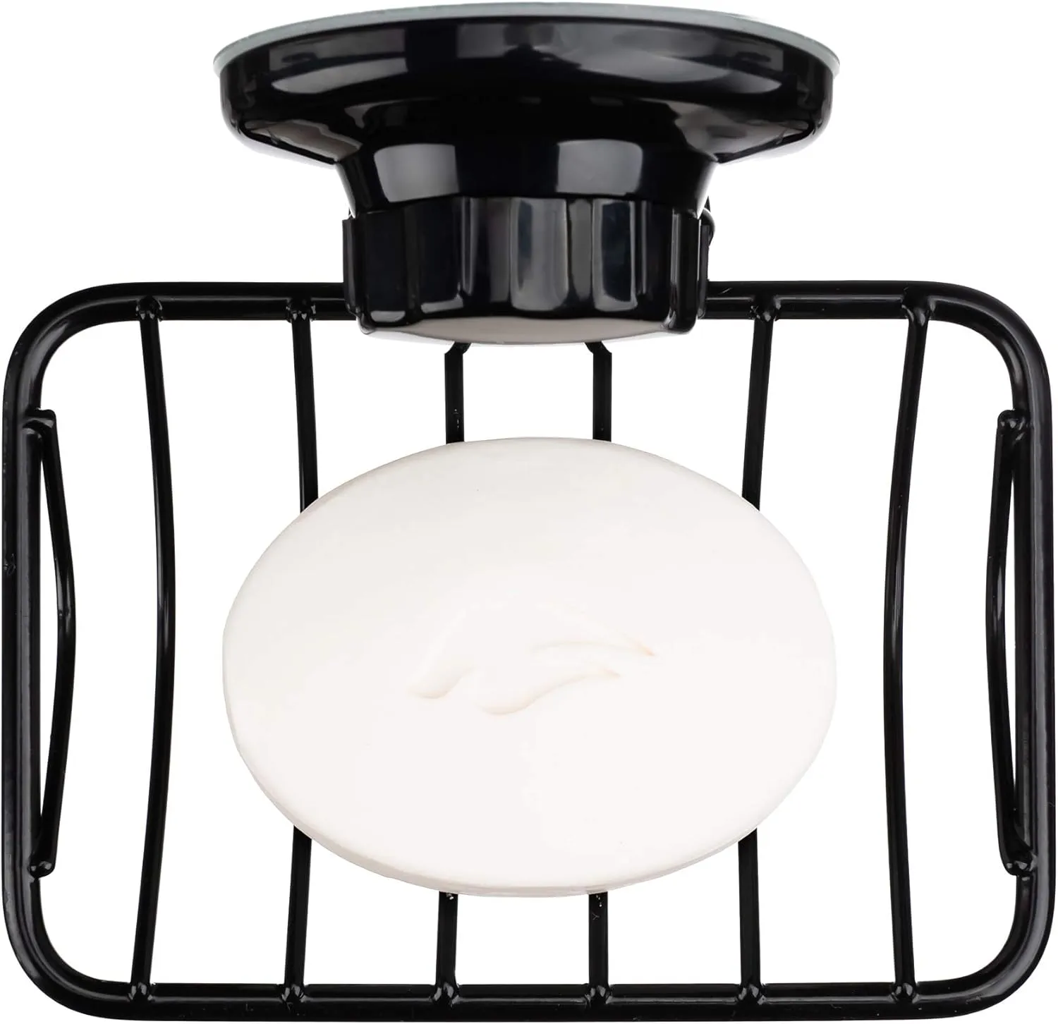 iPEGTOP Super Powerful Vacuum Suction Cup Shower Soap Dish - Strong Rustproof Stainless Steel Soap Saver Sponge Holder for Bathroom & Kitchen Sink, Black- 2 Pack