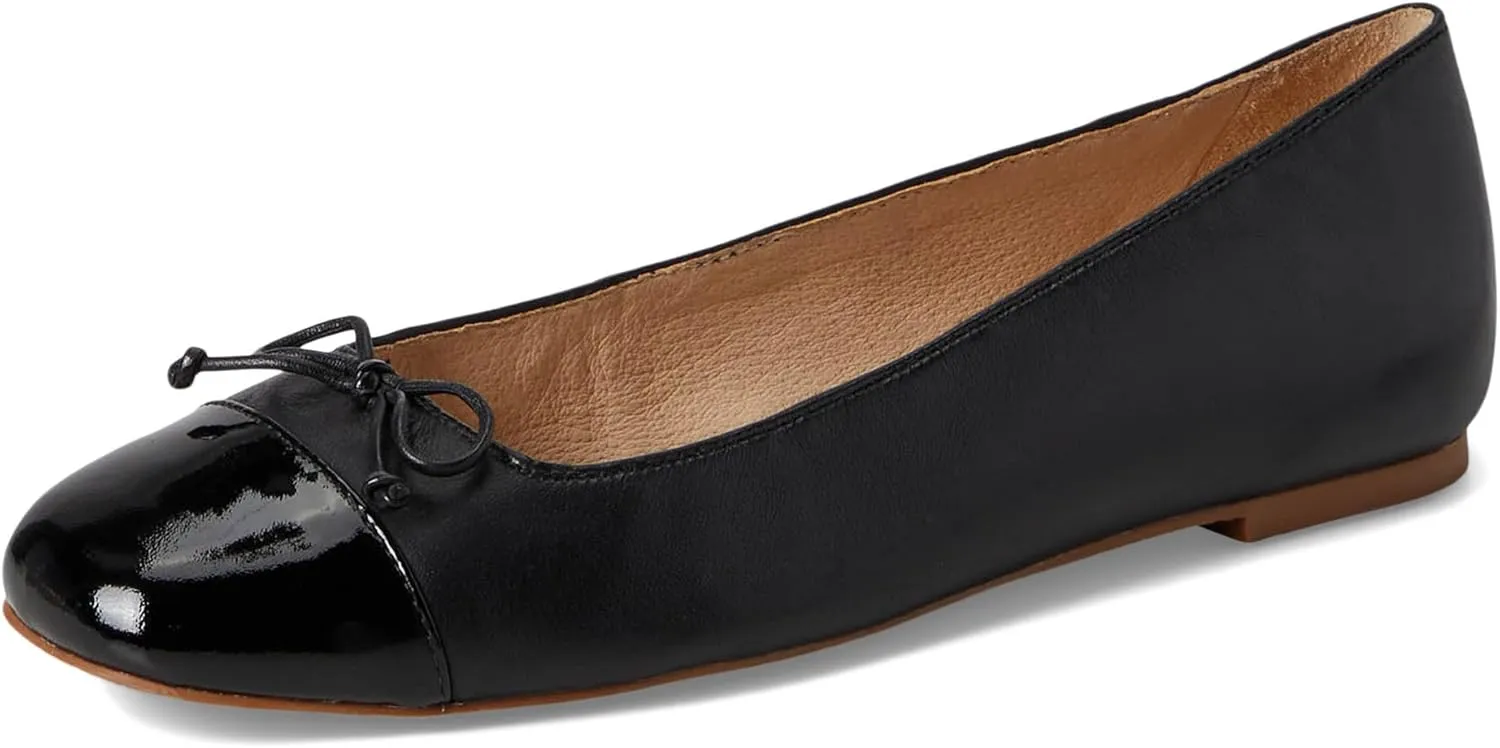 Jack Rogers Women's Kenlyn Cap Toe Ballet-Leather/Patent Flat