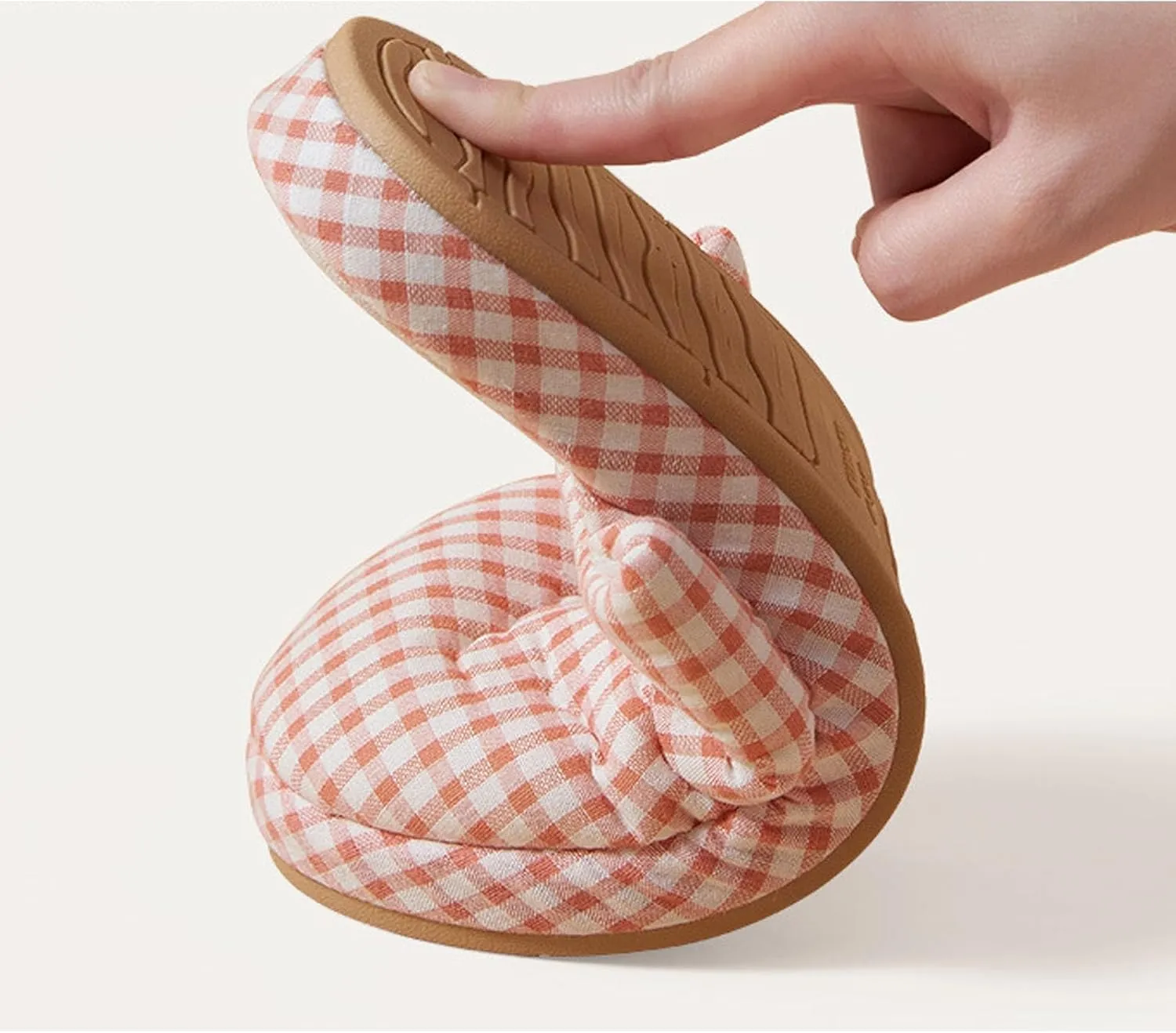 JadeRich Women Men Cotton Memory Foam House Slippers Gingham Plaid Soft Cozy Breathable Non-Slip Checkered Indoor Shoes