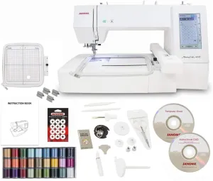 Janome Memory Craft 400E Embroidery Machine with Exclusive Bonus Bundle