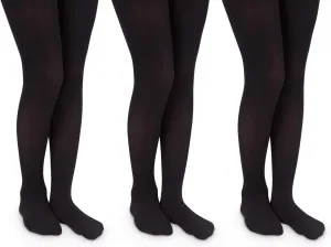 Jefferies Socks Girls School Uniform Nylon Tights 3 Pack