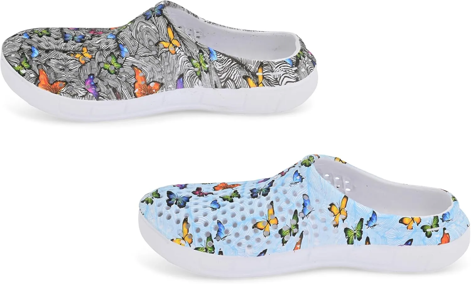 JEFFRICO Breathable Clogs for Women - Lightweight Slip-On Garden, Nursing & Work Shoes with Arch Support - Work Clogs Comfortable EVA Footwear