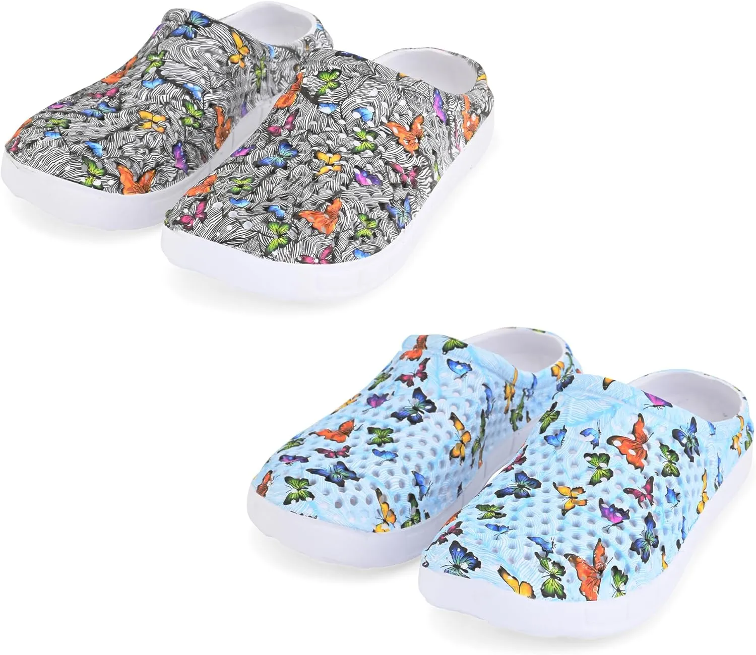 JEFFRICO Breathable Clogs for Women - Lightweight Slip-On Garden, Nursing & Work Shoes with Arch Support - Work Clogs Comfortable EVA Footwear