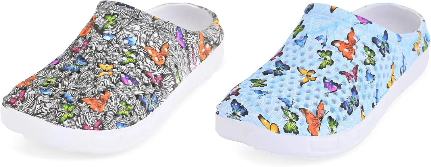 JEFFRICO Breathable Clogs for Women - Lightweight Slip-On Garden, Nursing & Work Shoes with Arch Support - Work Clogs Comfortable EVA Footwear