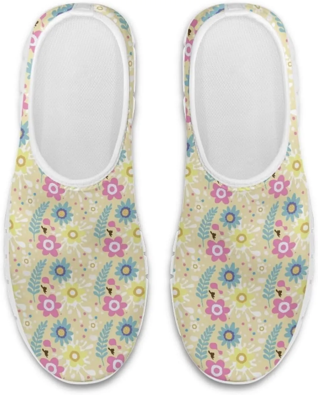 Jeiento Yellow Sunflowers Butterfly Loafers for Women Slip on Casual Walking Shoes