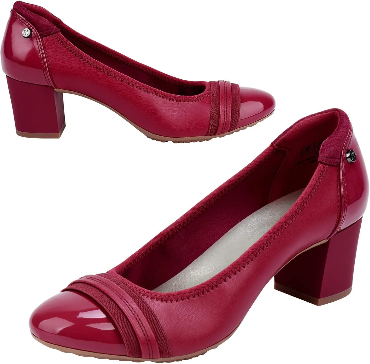 JENN ARDOR Womens Dress Pumps Ballet Chunky Heels for Women Round Toe Mid Square Block Heels Soft Slip On Pumps Shoes for Office Lady Dancer Wedding Shoes Youth 2inch