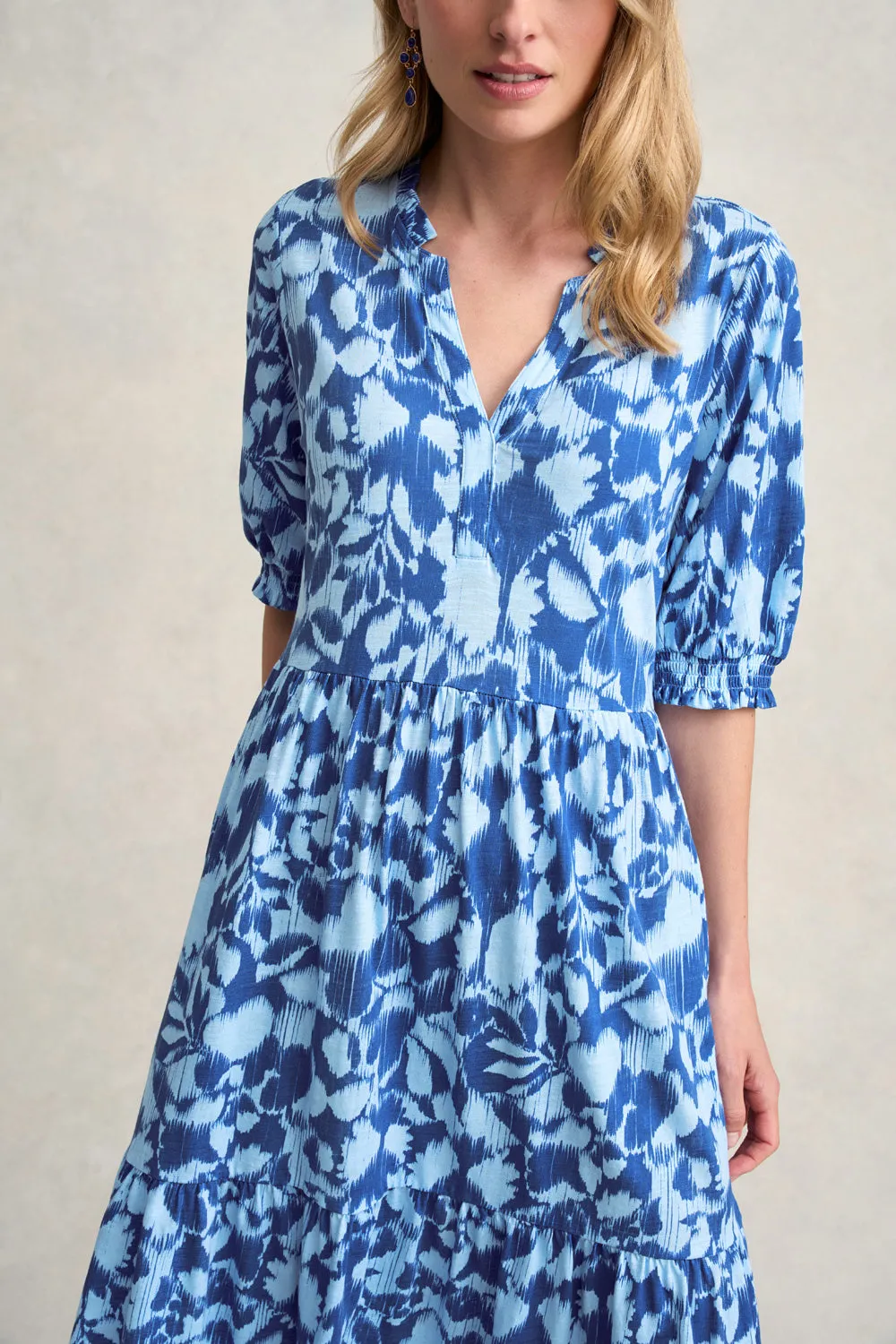 Jersey Tiered Dress - Seaside Floral