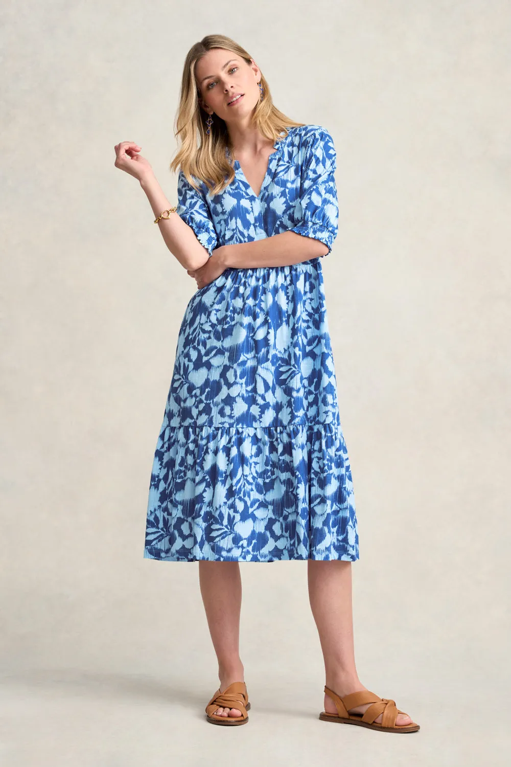 Jersey Tiered Dress - Seaside Floral