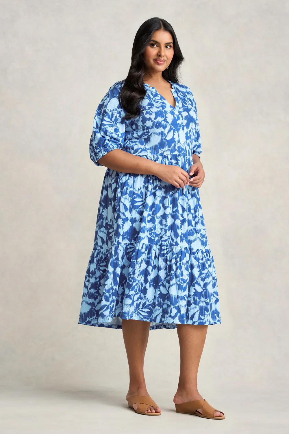 Jersey Tiered Dress - Seaside Floral