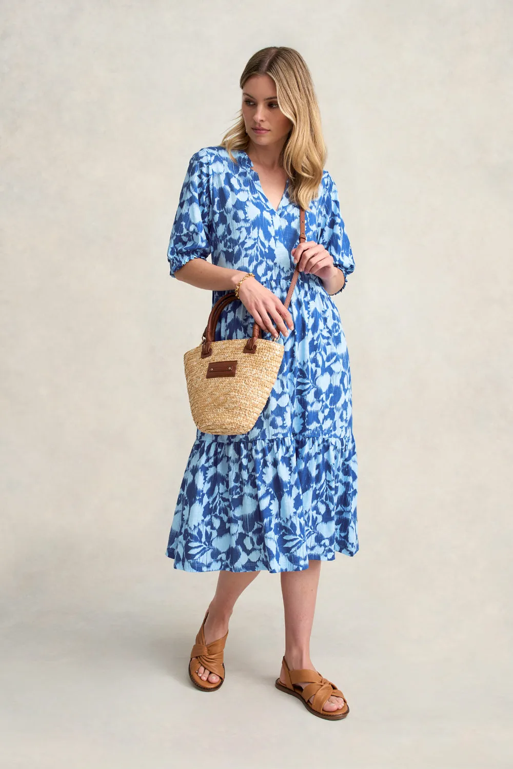 Jersey Tiered Dress - Seaside Floral