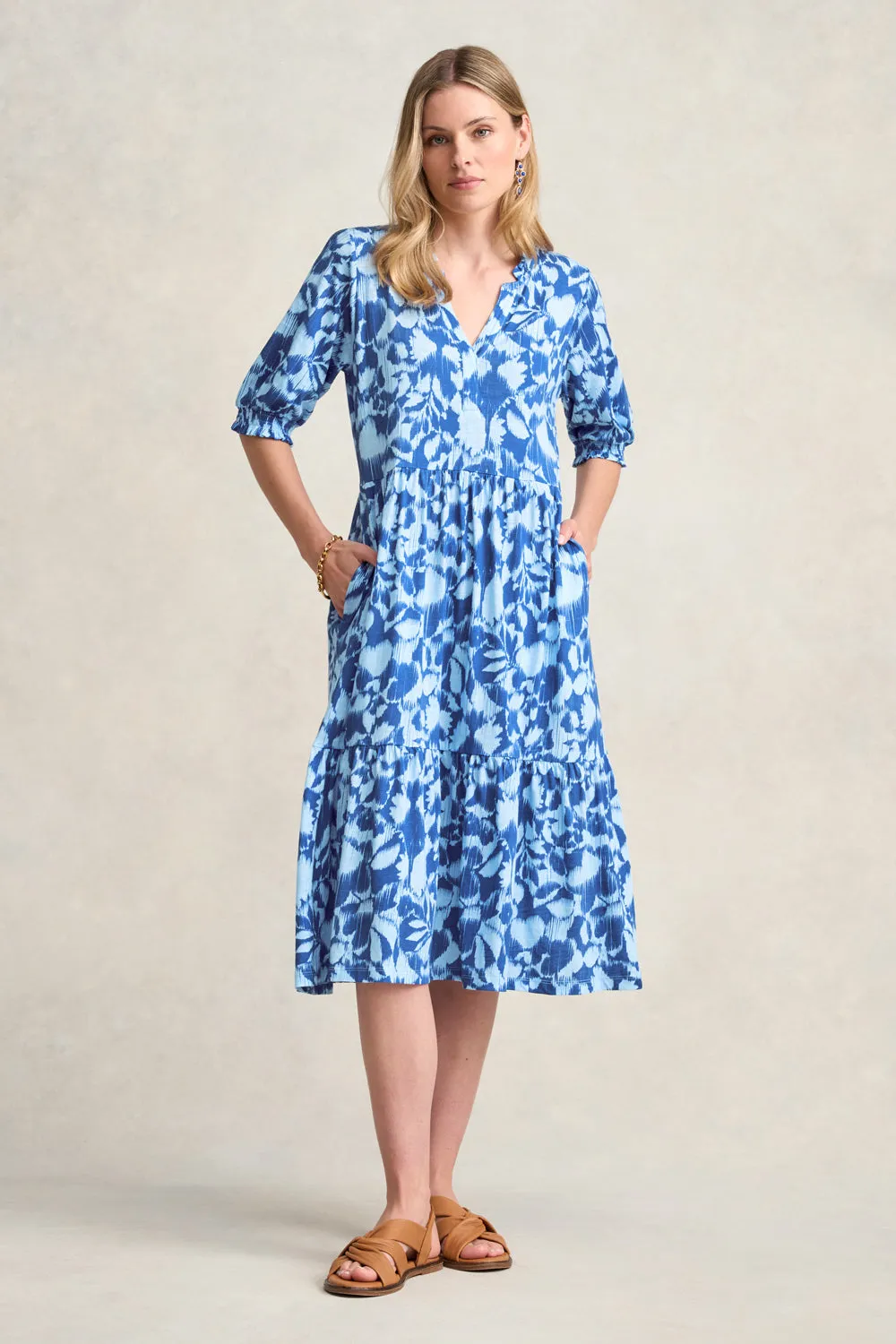 Jersey Tiered Dress - Seaside Floral