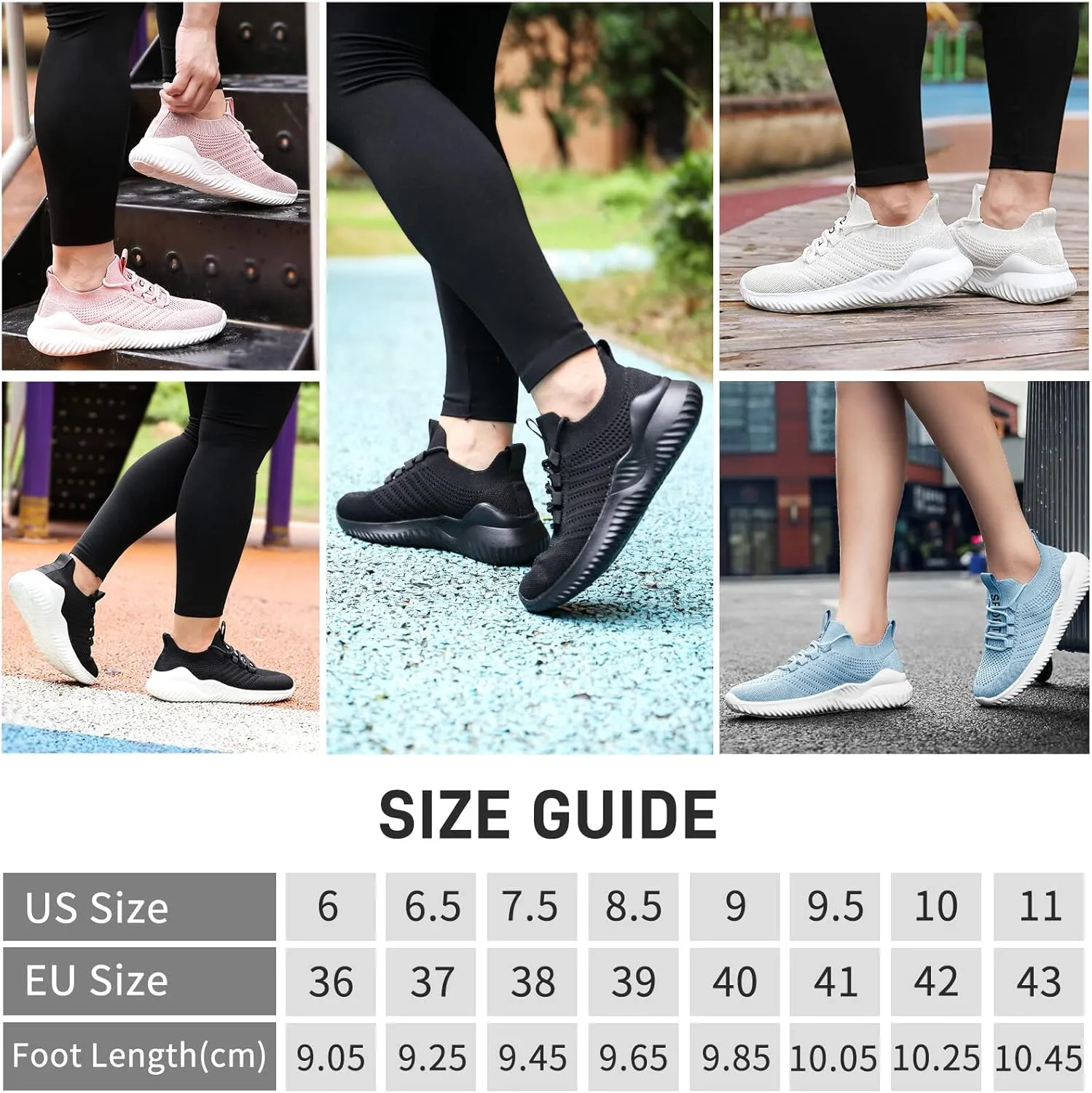 JIAFO Women's Walking Shoes, Slip on Tennis Shoes Women, Non Slip Shoes Sneakers, Casual Athletic Running Lightweight Breathable Mesh Knit