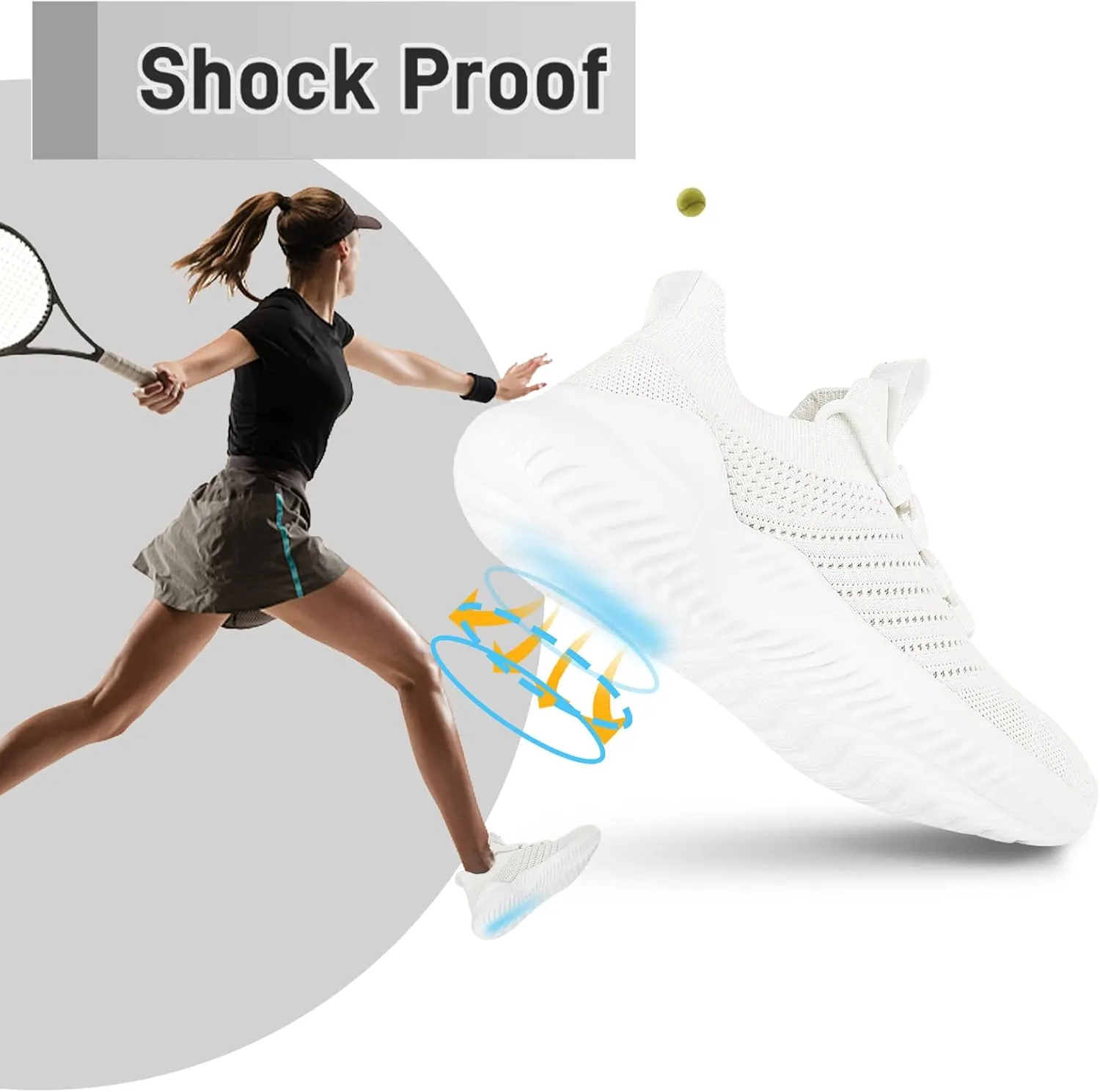JIAFO Women's Walking Shoes, Slip on Tennis Shoes Women, Non Slip Shoes Sneakers, Casual Athletic Running Lightweight Breathable Mesh Knit