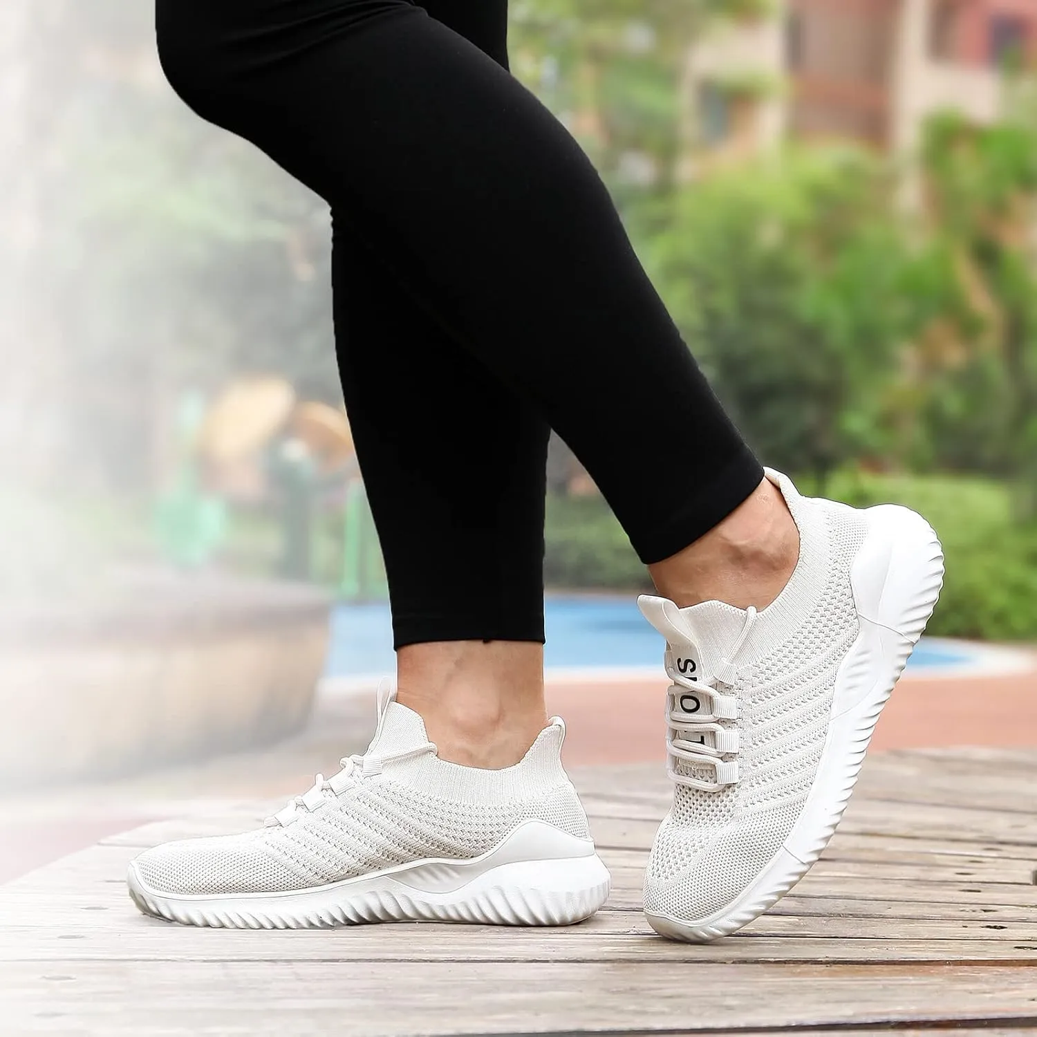 JIAFO Women's Walking Shoes, Slip on Tennis Shoes Women, Non Slip Shoes Sneakers, Casual Athletic Running Lightweight Breathable Mesh Knit