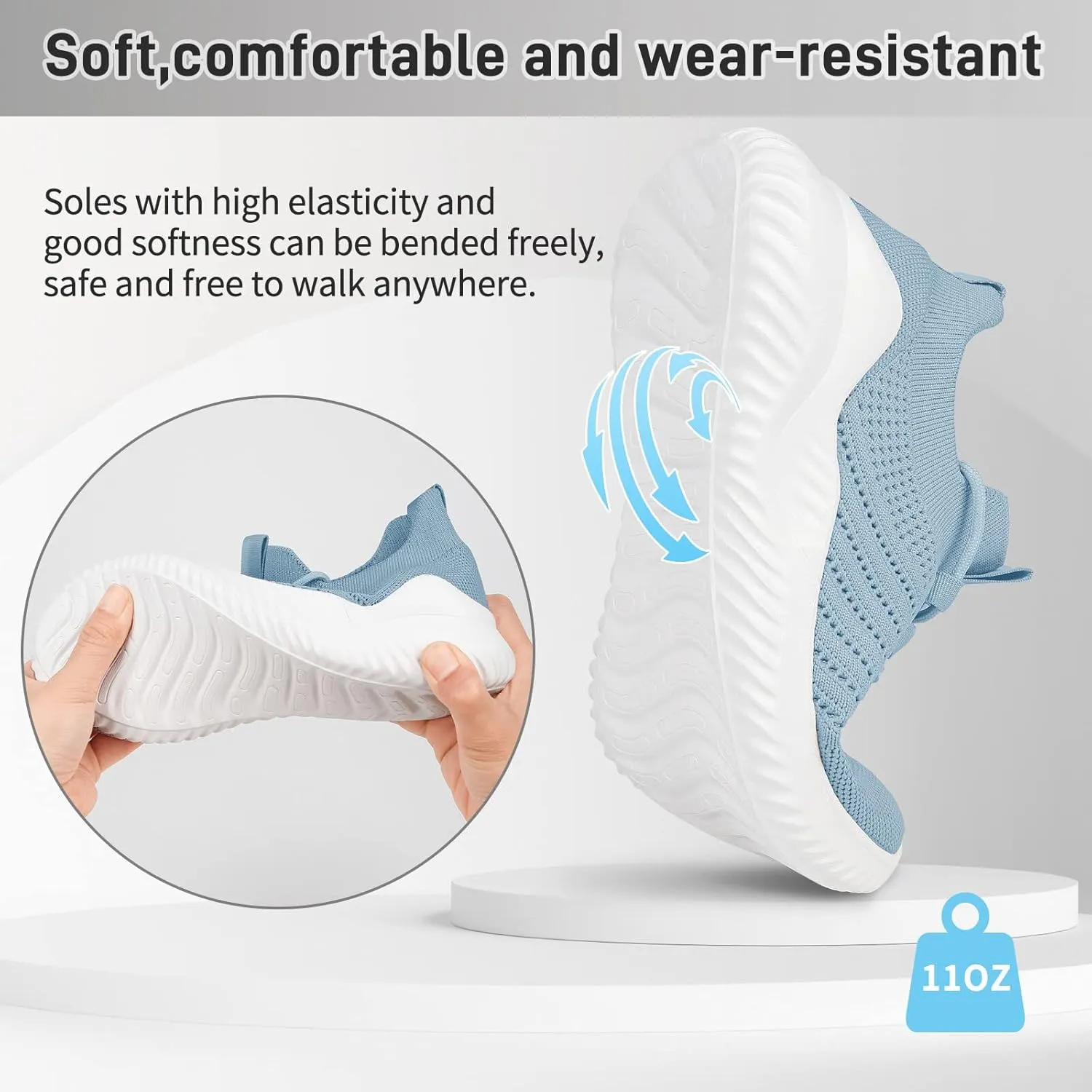 JIAFO Women's Walking Shoes, Slip on Tennis Shoes Women, Non Slip Shoes Sneakers, Casual Athletic Running Lightweight Breathable Mesh Knit