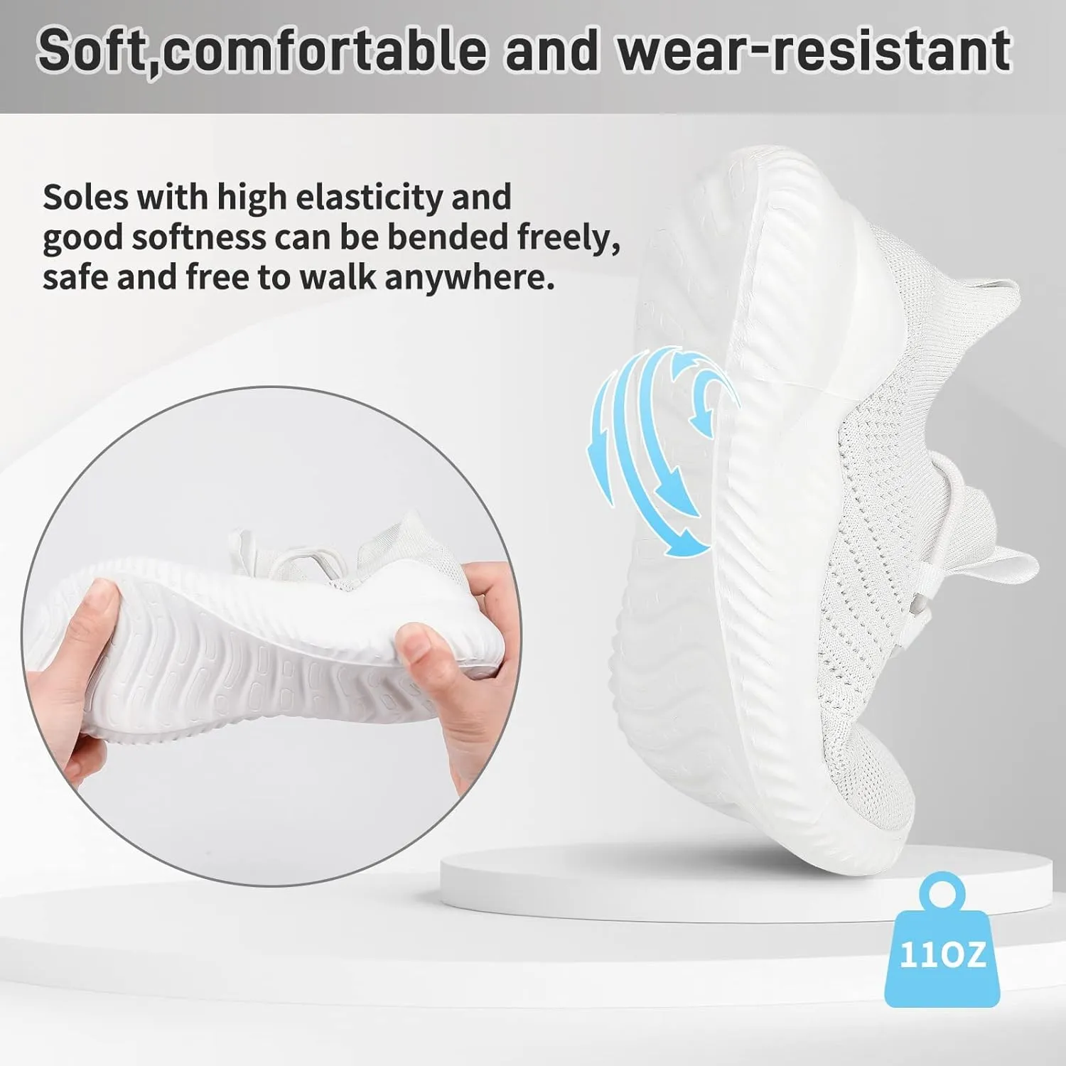 JIAFO Women's Walking Shoes, Slip on Tennis Shoes Women, Non Slip Shoes Sneakers, Casual Athletic Running Lightweight Breathable Mesh Knit