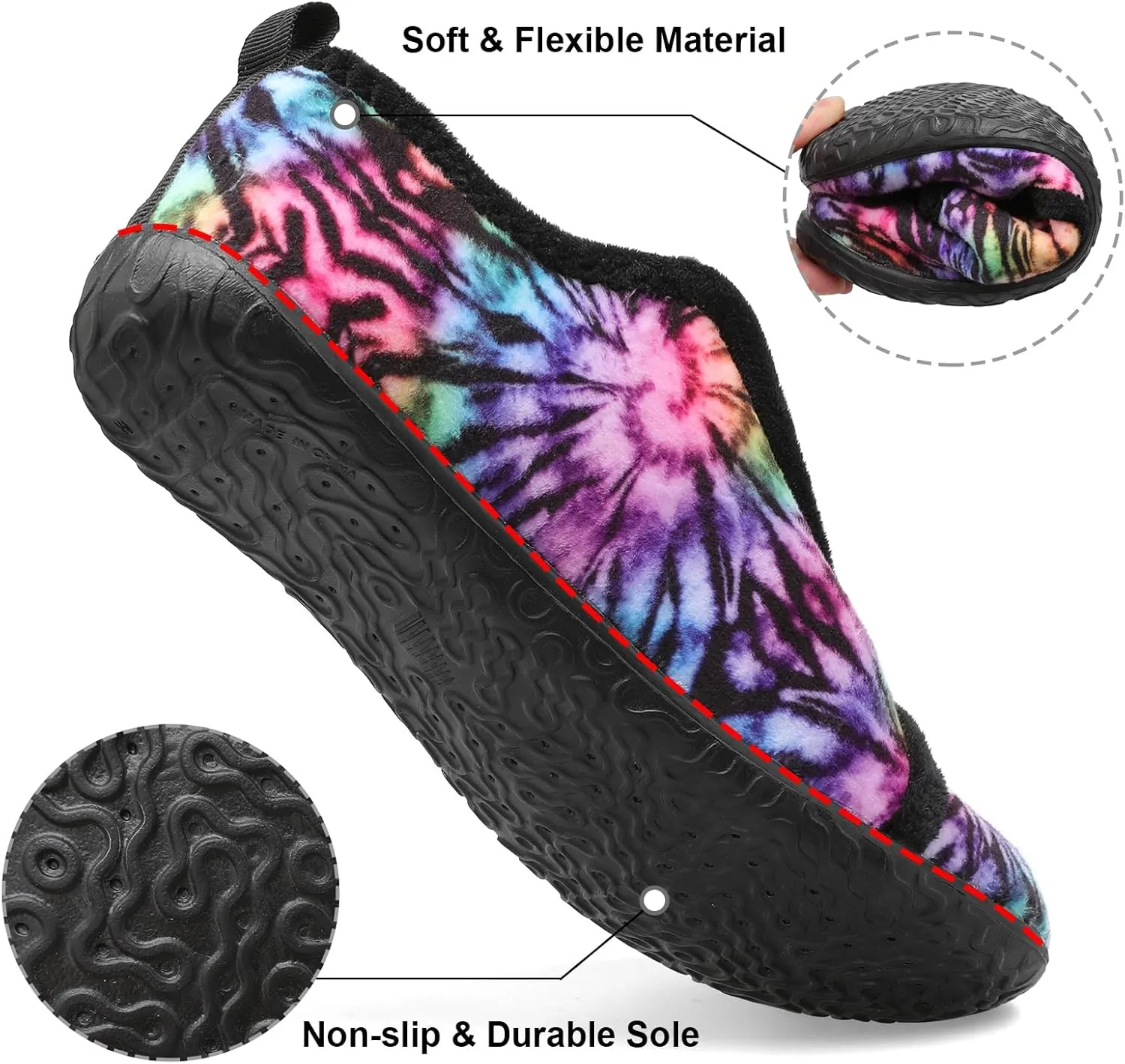JIASUQI Womens Slippers Fuzzy Slip-on House Shoes Indoor Outdoor Slippers for Women
