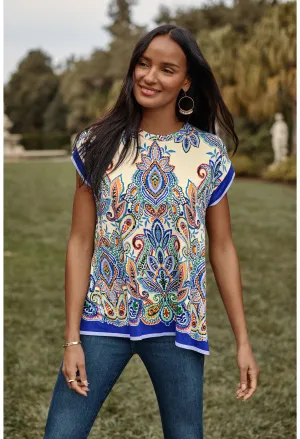 Johnny Was Janie Favourite Crew Neck Drape Tee T14125 - Rut Ruta