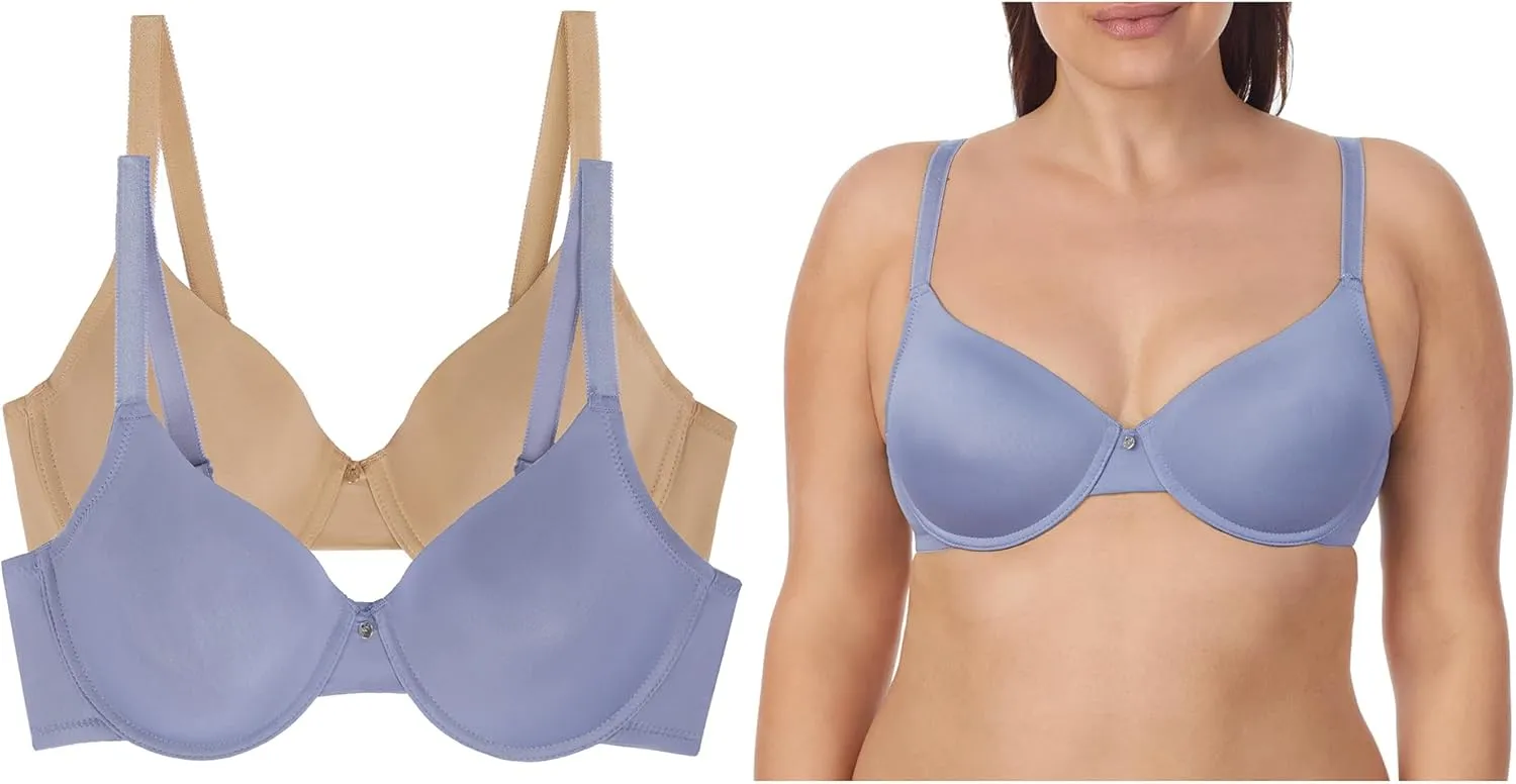 Jones New York Women's Everyday Wireless and Underwire T-Shirt Bra with Adjustable Straps 2-Pack Multipack