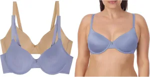 Jones New York Women's Everyday Wireless and Underwire T-Shirt Bra with Adjustable Straps 2-Pack Multipack