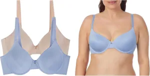 Jones New York Women's Everyday Wireless and Underwire T-Shirt Bra with Adjustable Straps 2-Pack Multipack