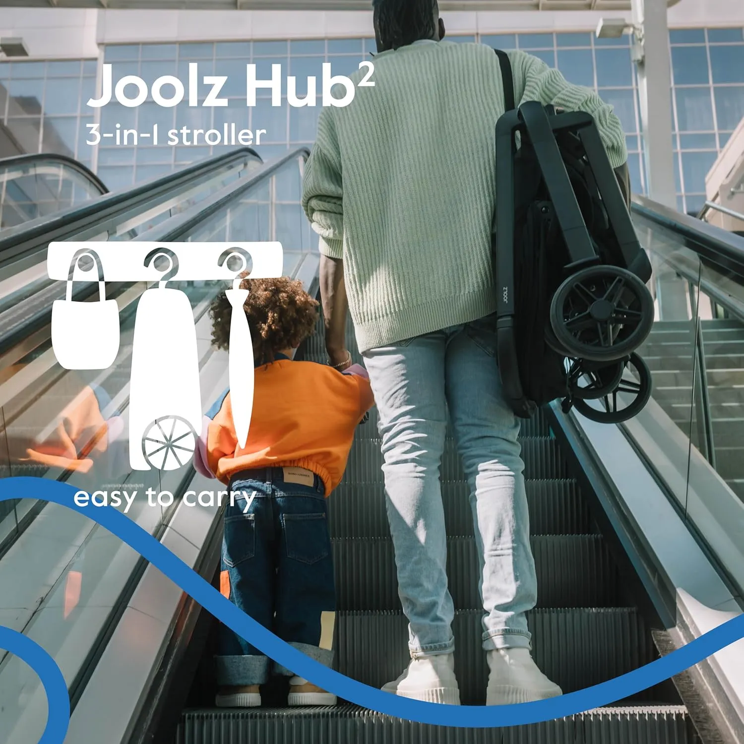 Joolz Hub² Compact Stroller – Ergonomic Toddler Seat (Below 20lbs), One-Hand Fold, Reversible Seat, XL Basket & Adjustable Handlebar – Smooth Ride for City Travel - Sandy Taupe