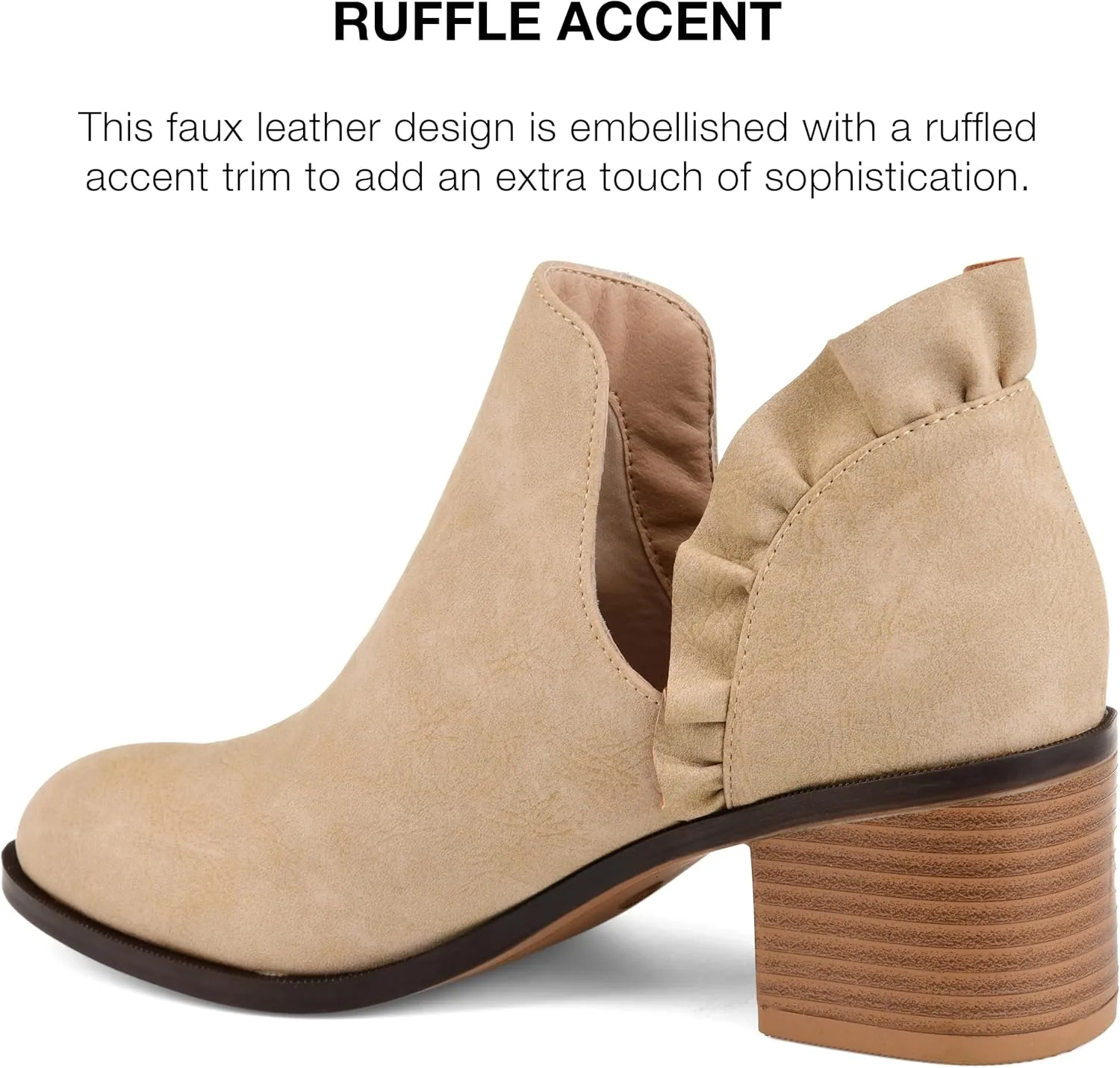Journee Womens Lennie Tru Comfort Foam Slip On Stacked Heel Booties