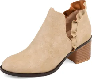 Journee Womens Lennie Tru Comfort Foam Slip On Stacked Heel Booties