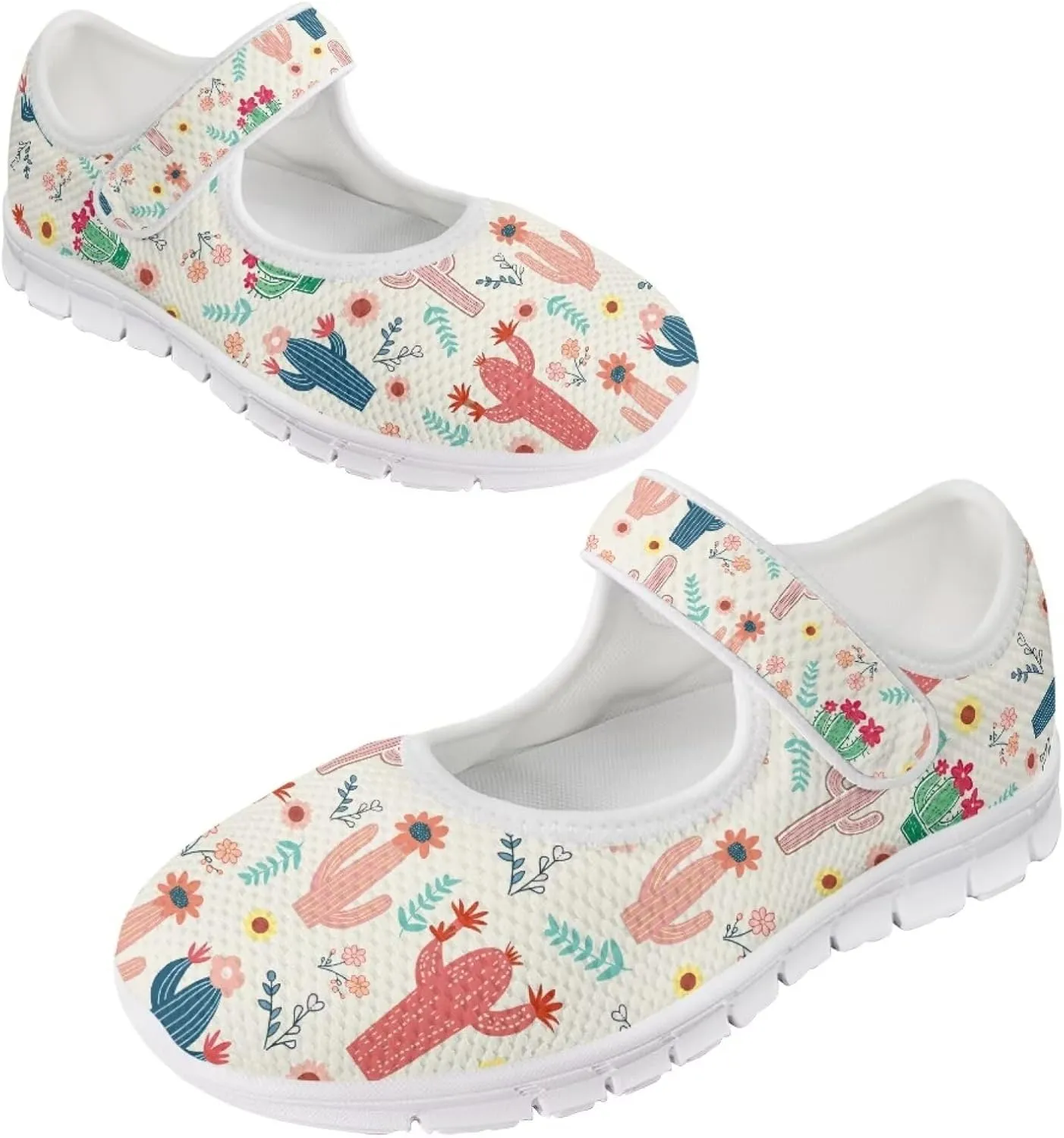 JoyLamoria Womens Slip on Fashion Mary Jane Shoes Retro Mushroom Painted Flats Causal Road Walking Shoes Non Slip Platform