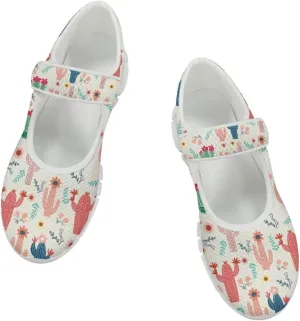 JoyLamoria Womens Slip on Fashion Mary Jane Shoes Retro Mushroom Painted Flats Causal Road Walking Shoes Non Slip Platform