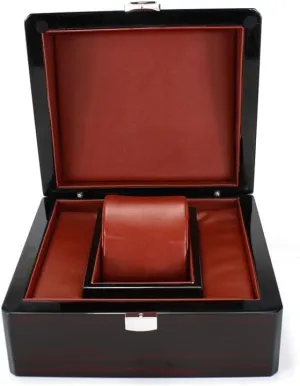 JSEIAJB Lacquer Clamshell Mahogany Watch Case Painted Wooden Watch Case