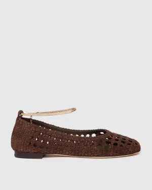 Juliette Flat - Chocolate Suede