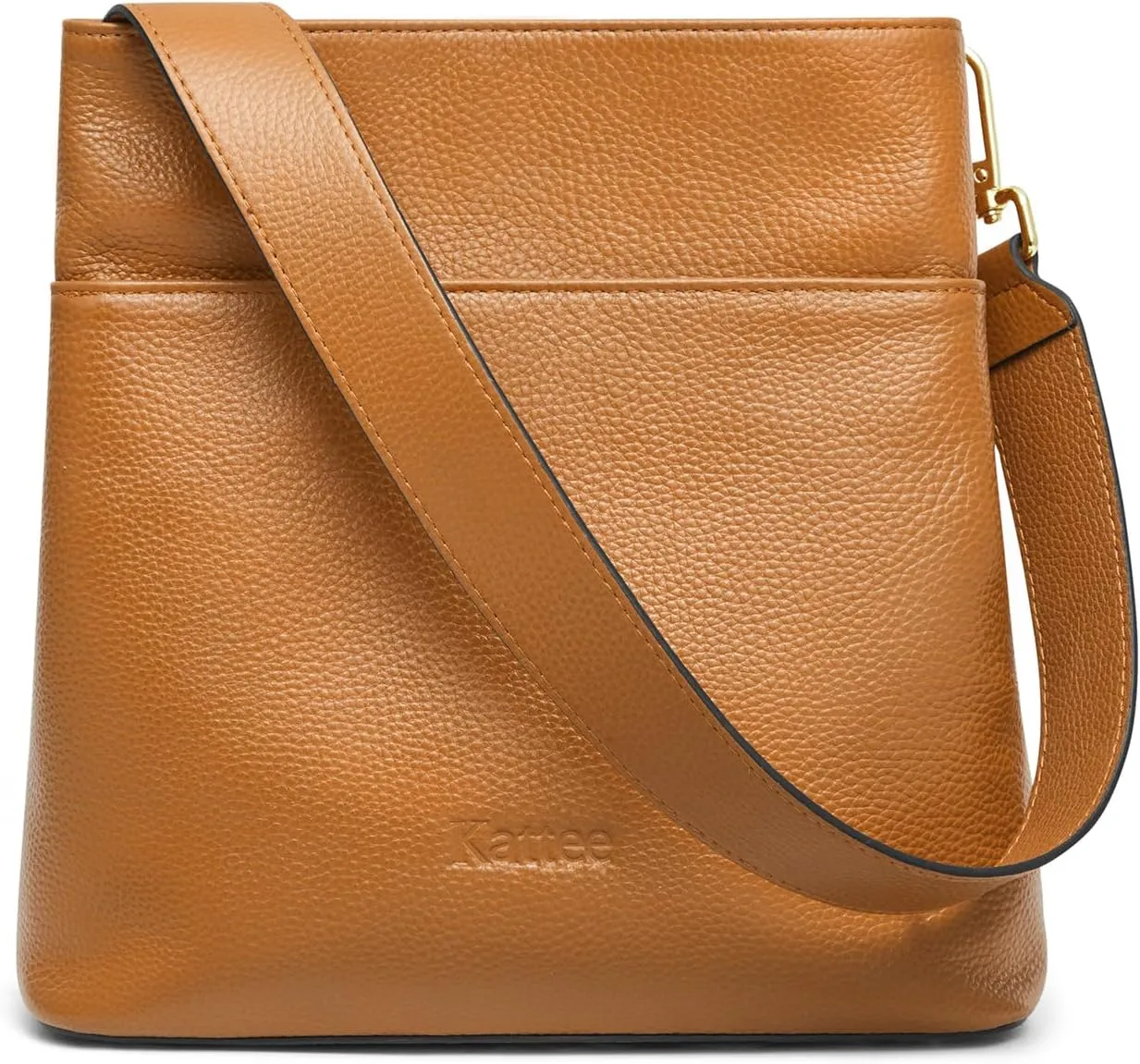 Kattee Leather Handbags for Women, Soft Shoulder Tote Crossbody Purses Bucket Bags with 2 Straps