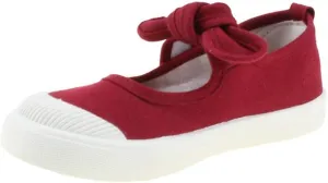 Kid Girls Bowknot Canvas Shoes Soft Sole Ballet Dancing Shoes Mary Jane Flat Sneakers for Toddler Sneakers School Uniform Dress Shoe
