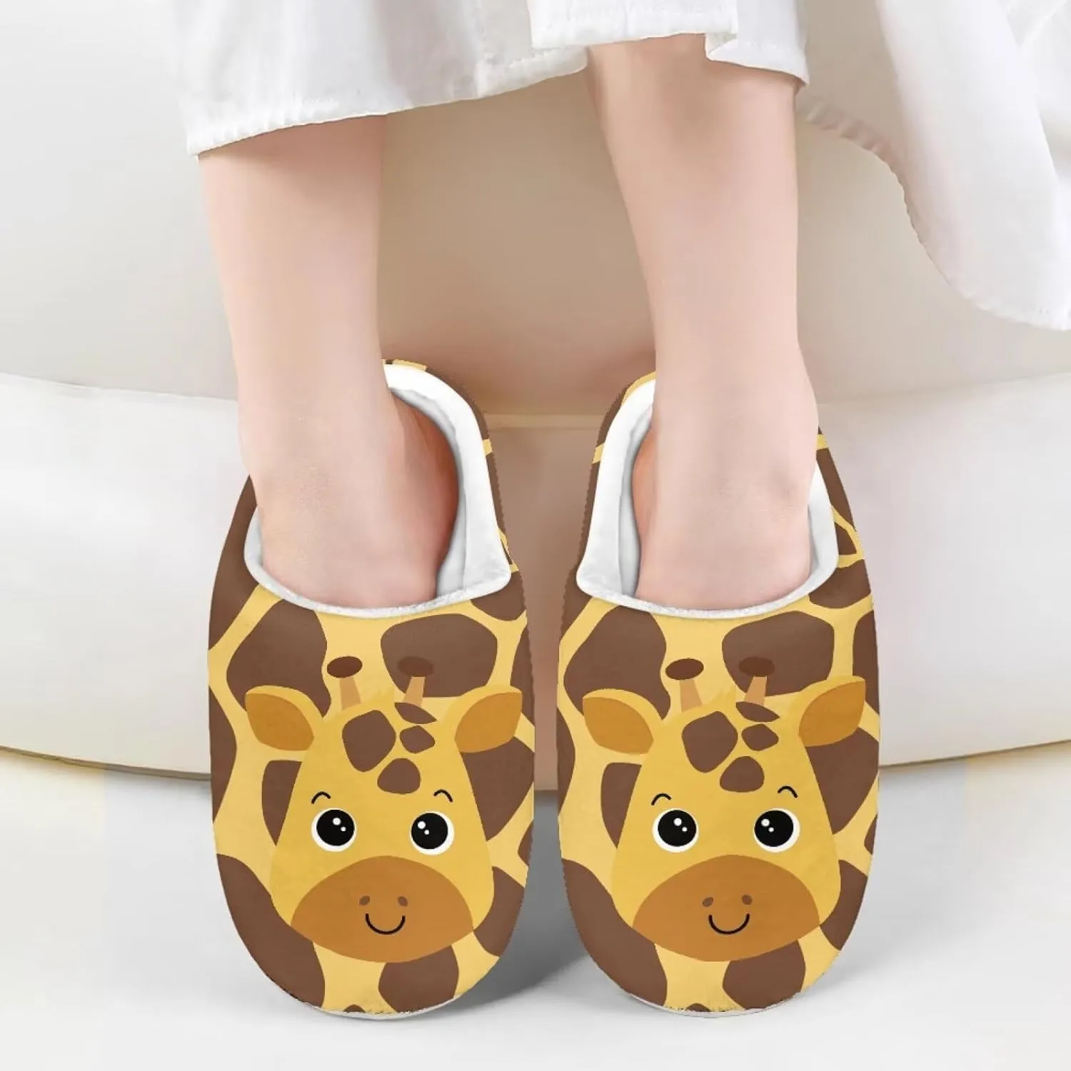 Kids Animal Cotton Slippers Slip-On Plush Slippers Non-Slip Comfortable Soft Plush Outdoor Bedroom Slipper for Kids