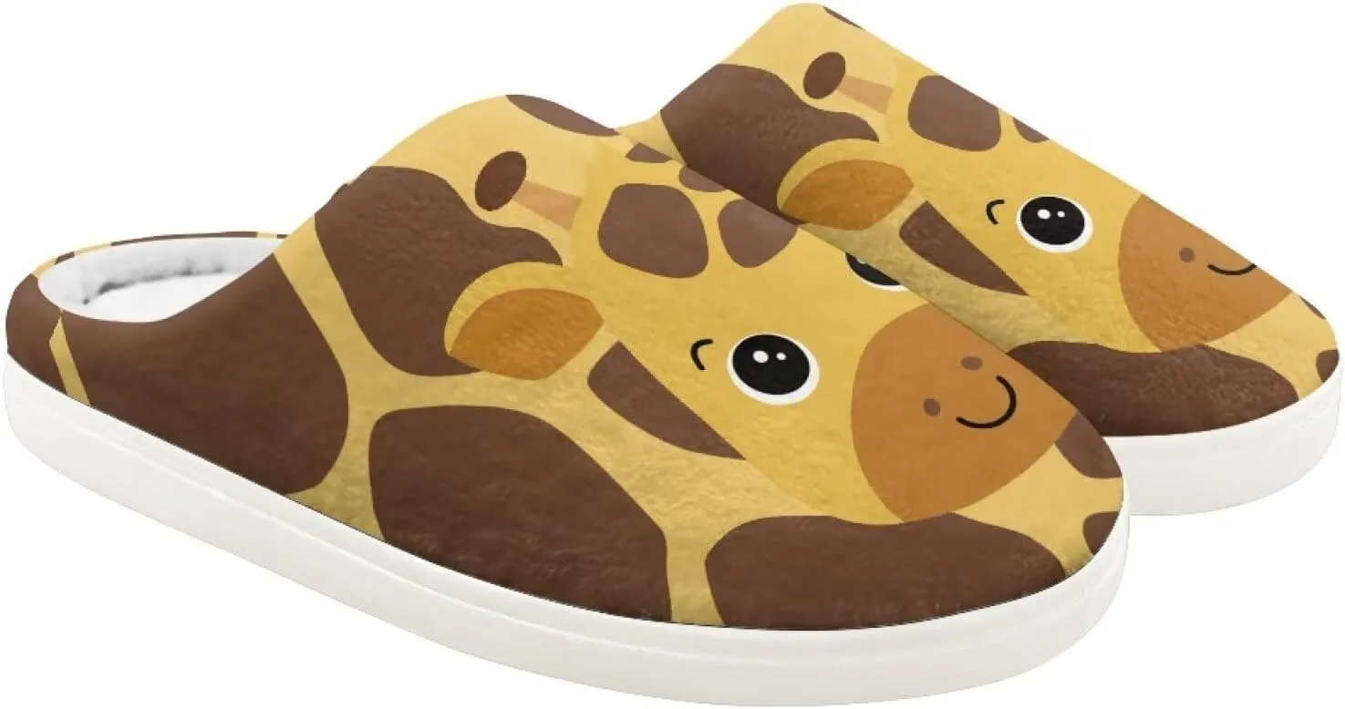 Kids Animal Cotton Slippers Slip-On Plush Slippers Non-Slip Comfortable Soft Plush Outdoor Bedroom Slipper for Kids