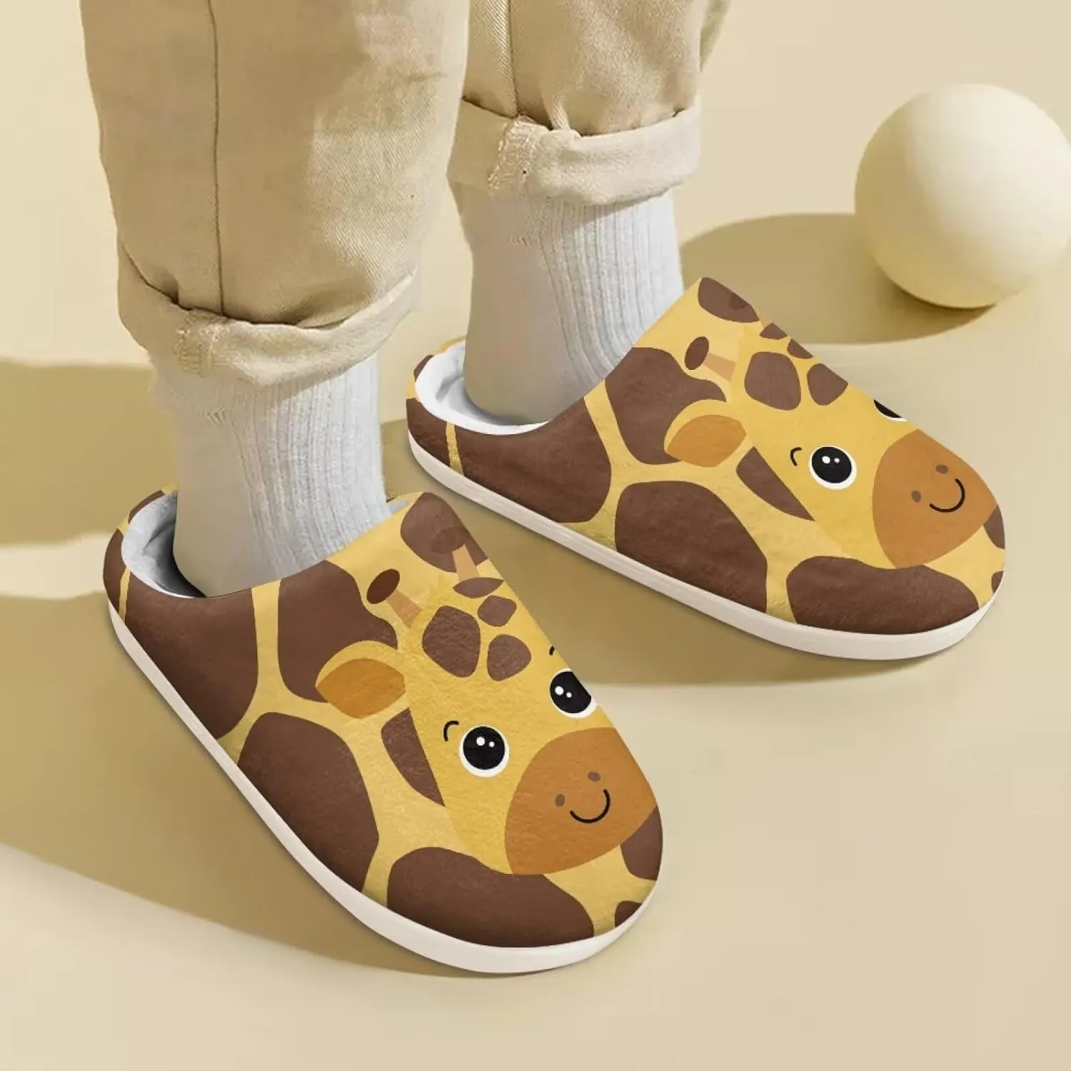 Kids Animal Cotton Slippers Slip-On Plush Slippers Non-Slip Comfortable Soft Plush Outdoor Bedroom Slipper for Kids