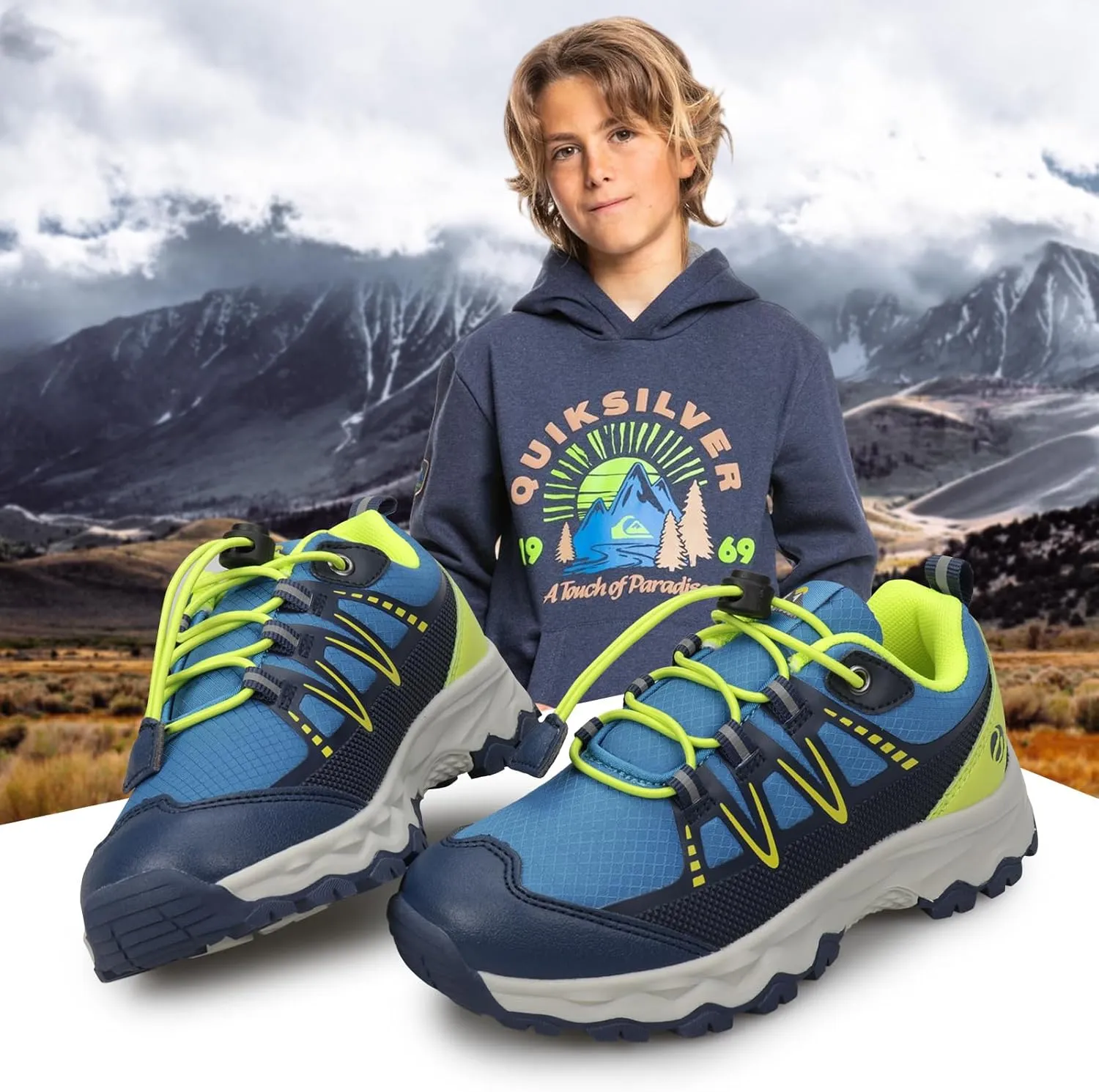 Kids Boys Running Shoes Waterproof Non-Slip Breathable Low-Top Outdoor Hiking Walking Sneakers (Little/Big Kids)
