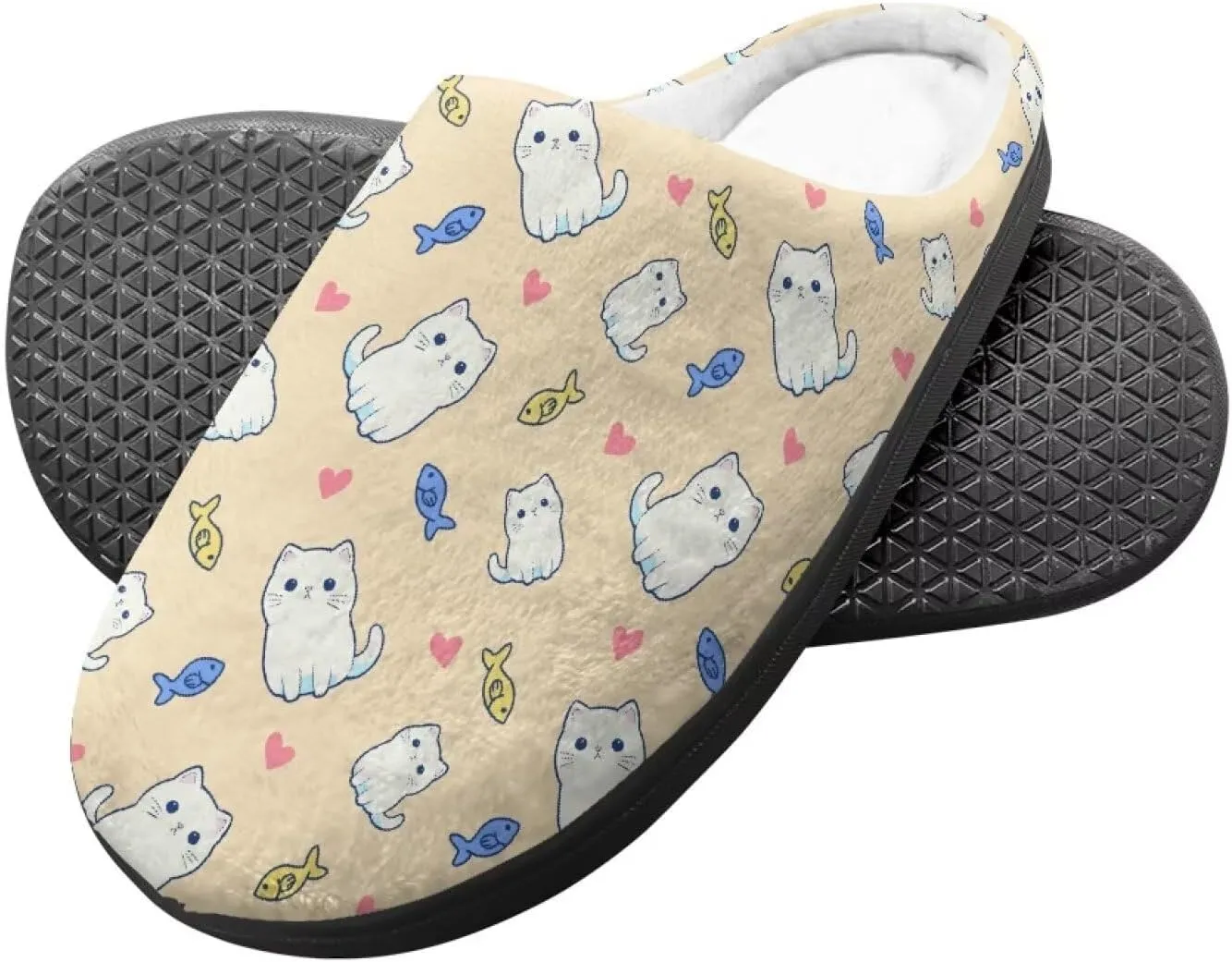 Kids Fuzzy Warm House Slippers for Girls Non Slip Rubber Sole Home Slippers for Toddlers Size 9-15