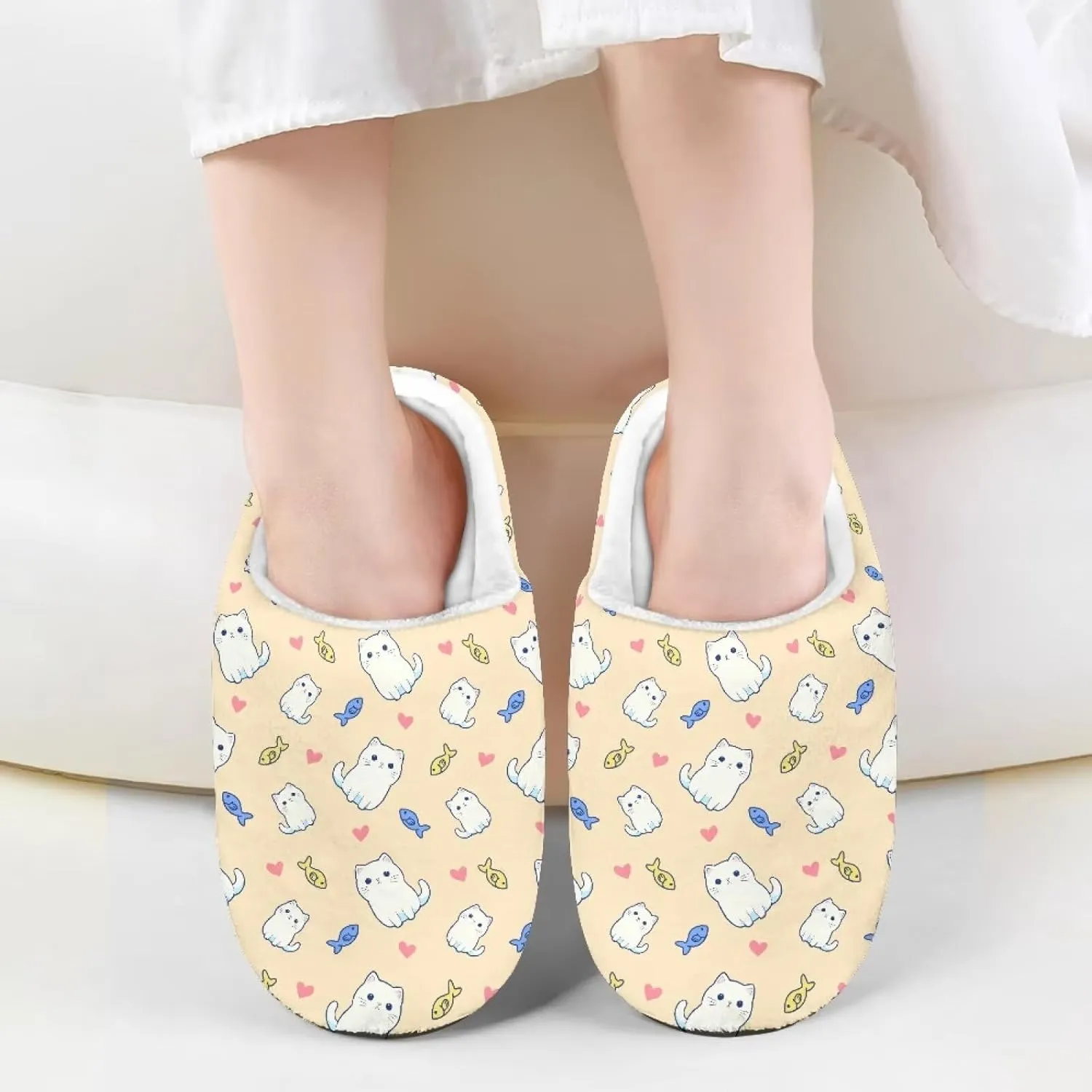 Kids Fuzzy Warm House Slippers for Girls Non Slip Rubber Sole Home Slippers for Toddlers Size 9-15