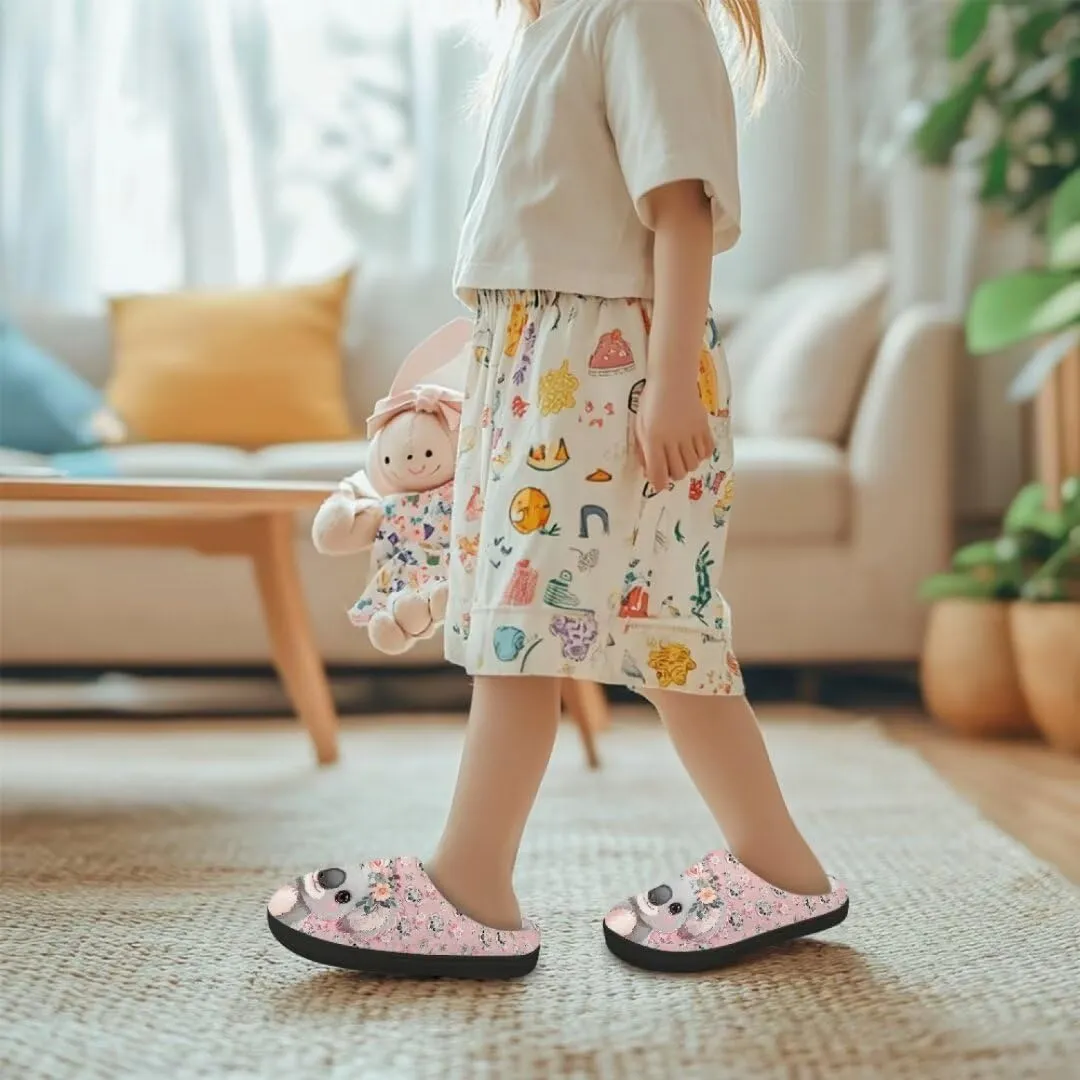 Kids Slippers Girls House Shoes Home Bedroom Fluffy Slippers Winter Soft Plush Slip On Shoe Indoor Warm