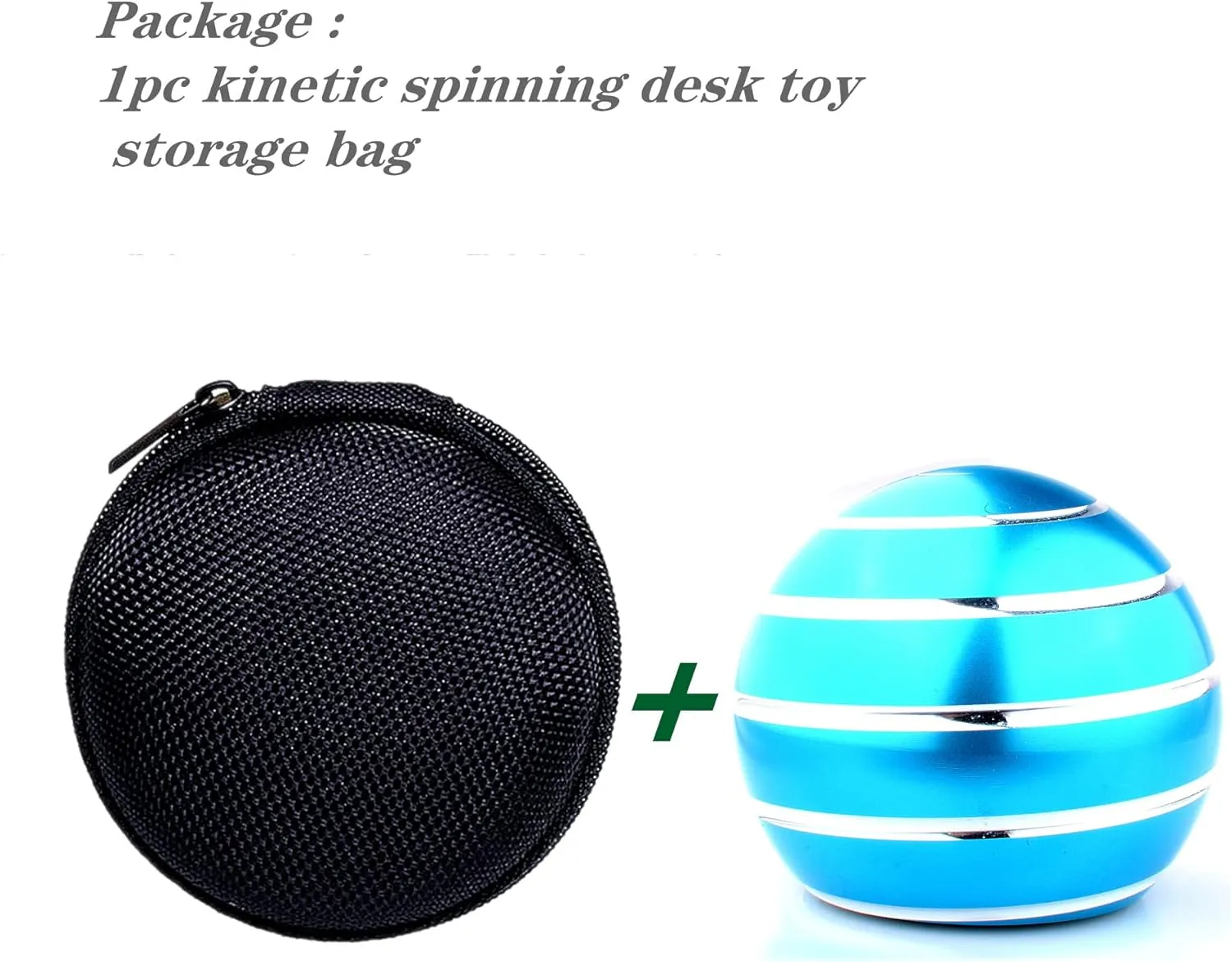 Kinetic Desk Toys， Full Body Optical Illusion Spinner Ball， Large Longer Time Spinning Top, Ideal for Parties, Holidays, classrooms or for use as Office Toys-with Storage Bag